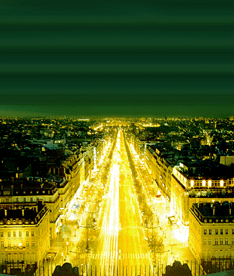 Eingang zu Paris bei Nacht